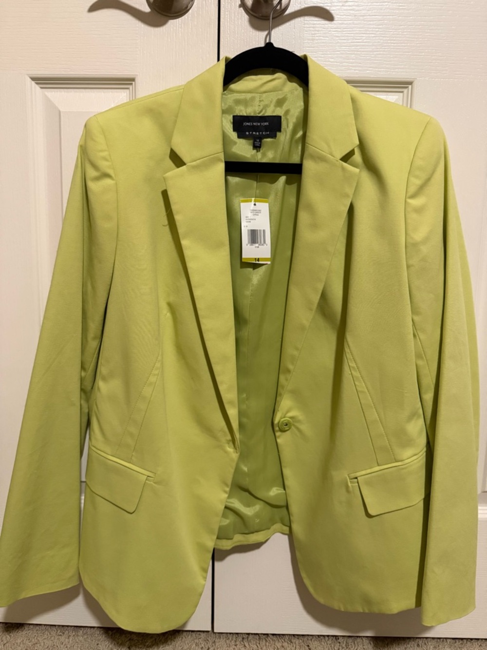 Jones New York Lime Green Single-Button Blazer